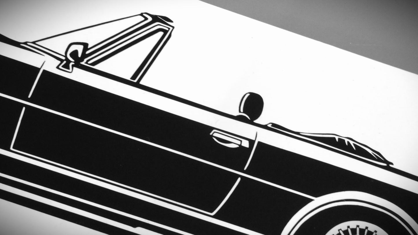 Peugeot 504 Cabrio Aufkleber Sticker Silhouette Detailansicht