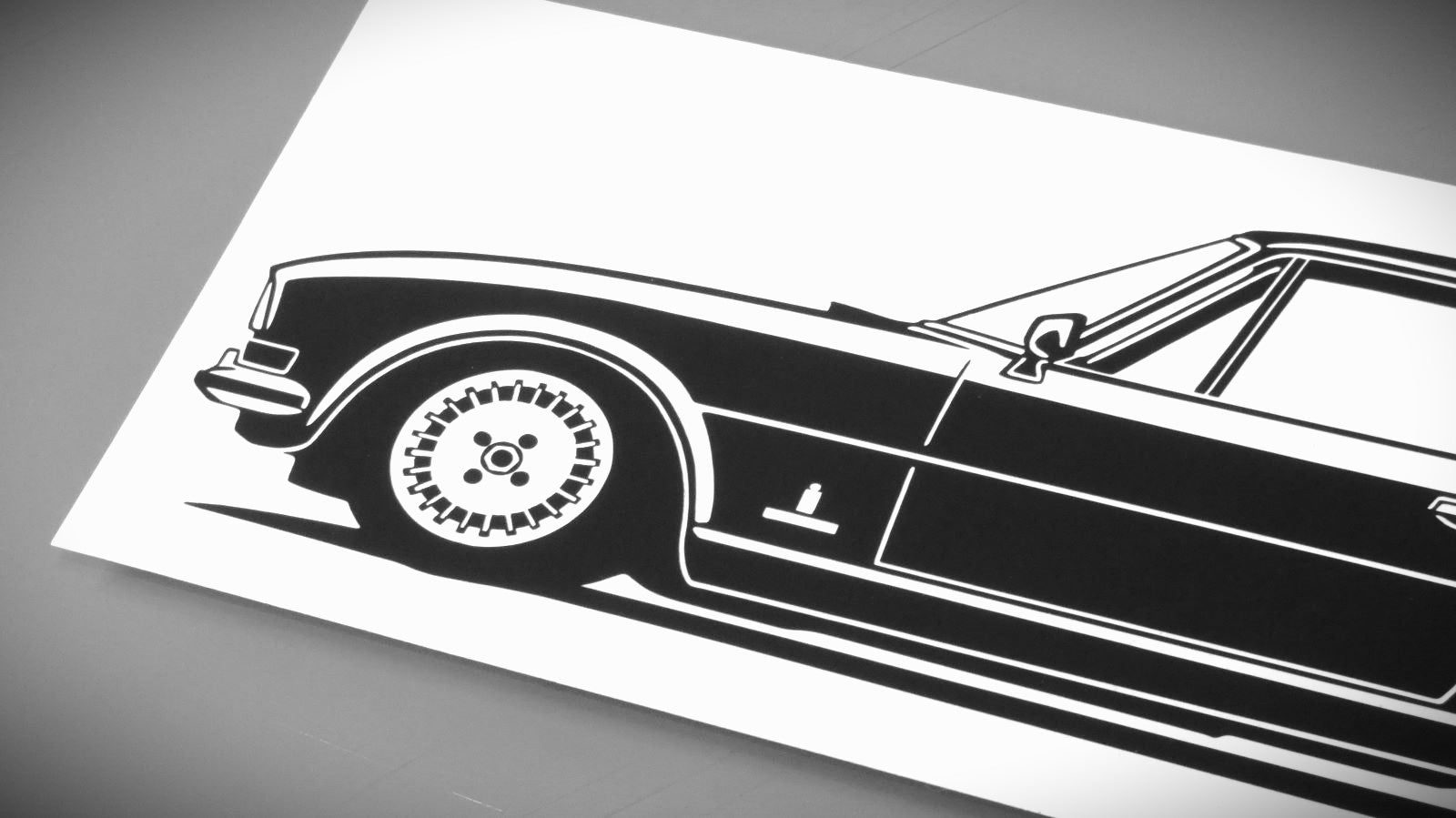 Peugeot 504 Coupé Aufkleber Sticker Silhouette Detailansicht Front