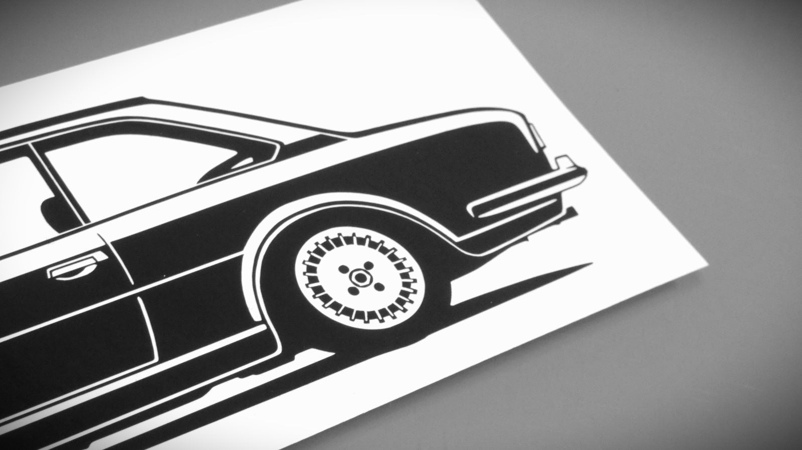 Peugeot 504 Coupé Aufkleber Sticker Silhouette Detailansicht Heck