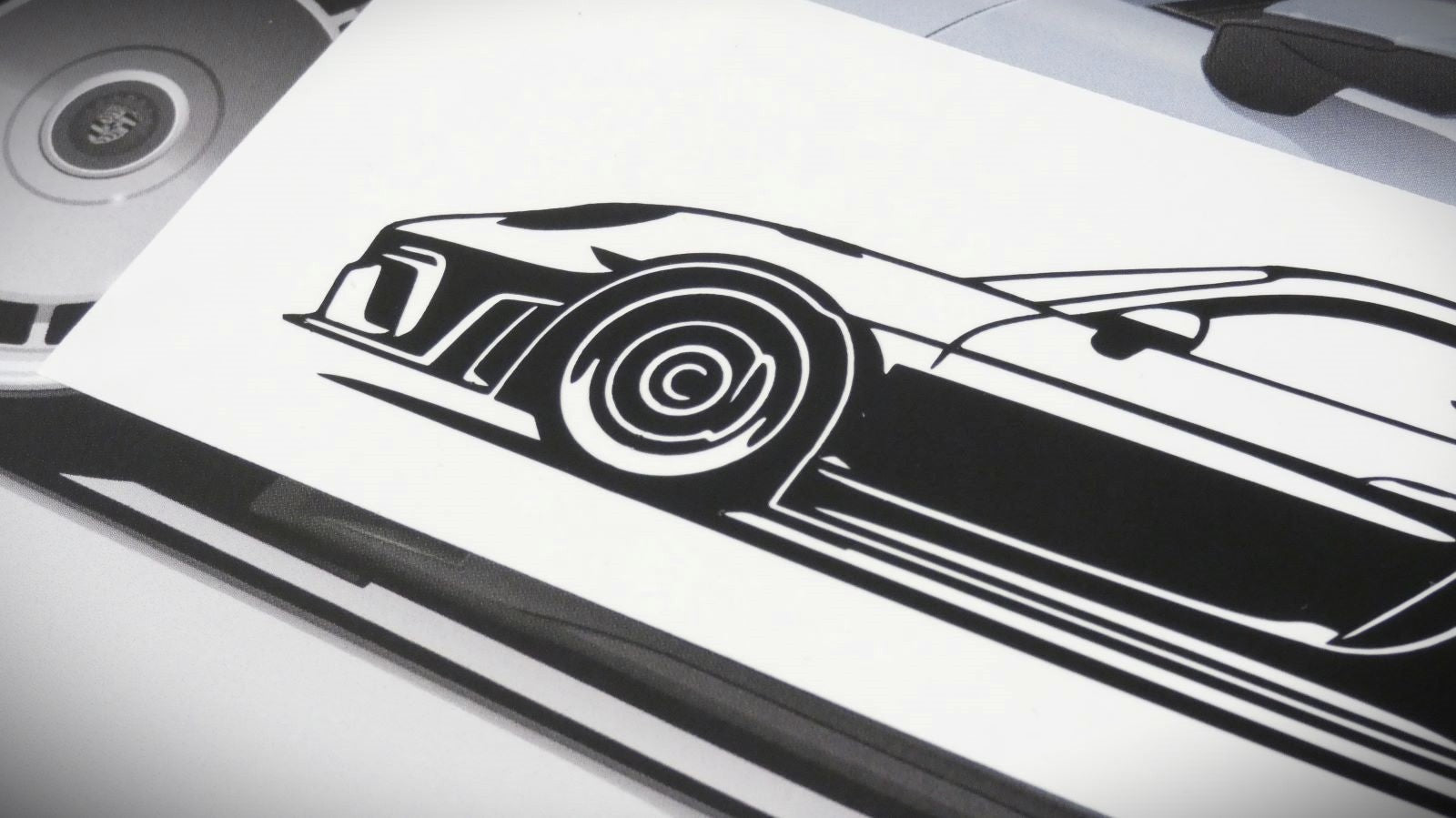Porsche 718 Cayman GT4 RS  Frontscheibenaufkleber Sticker Silhouette Detailansicht Front