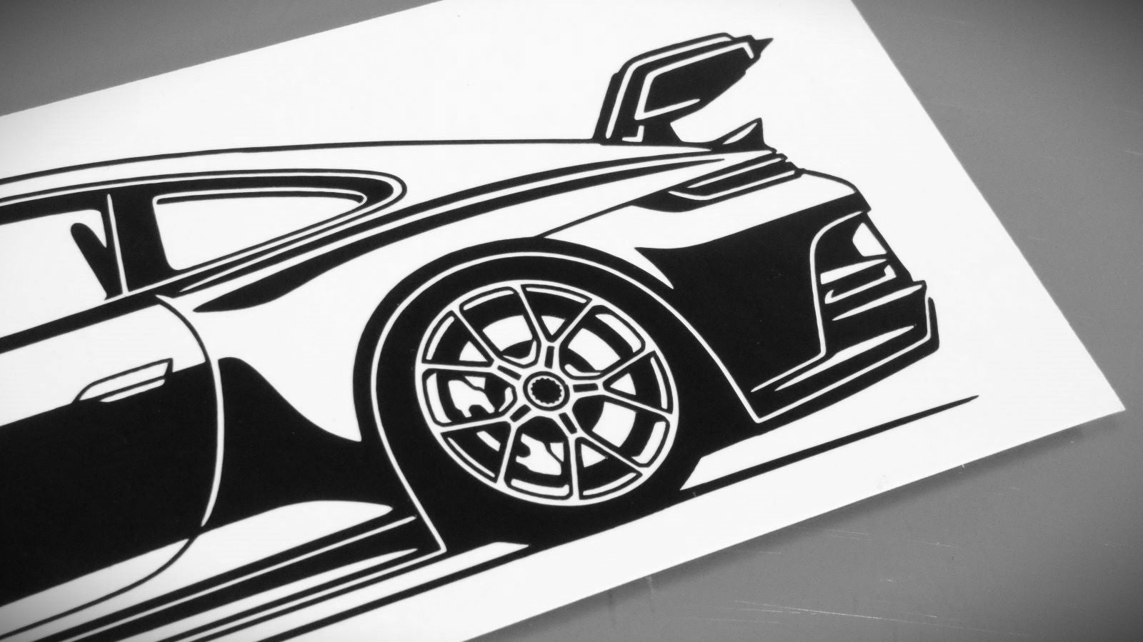 Porsche 911 992 GT3 Aufkleber Sticker Silhouette Detailansicht Heck