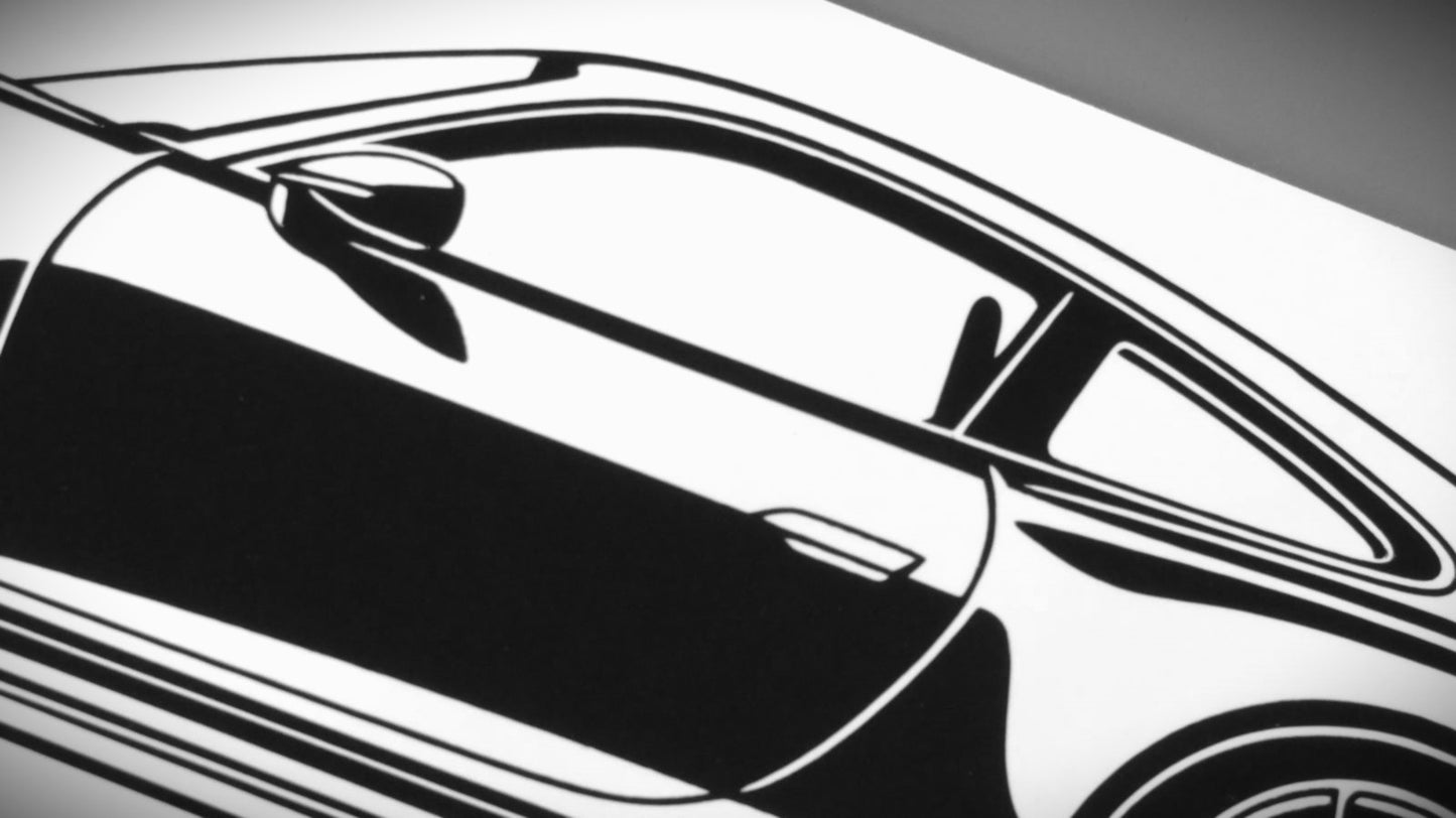 Porsche 911 992 GT3 Aufkleber Sticker Silhouette Detailansicht