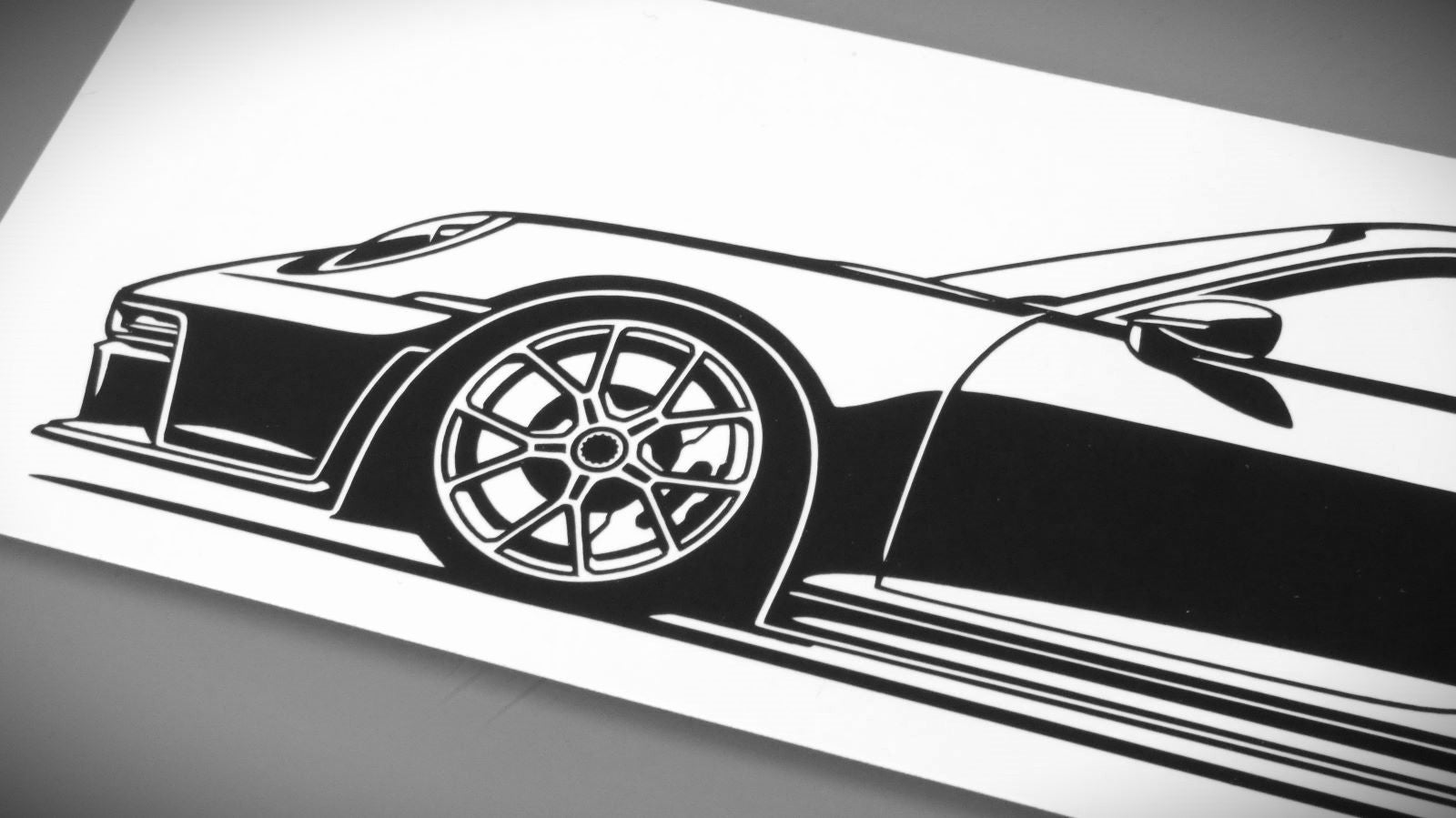 Porsche 911 992 GT3 Touring Aufkleber Sticker Silhouette Detailansicht Front