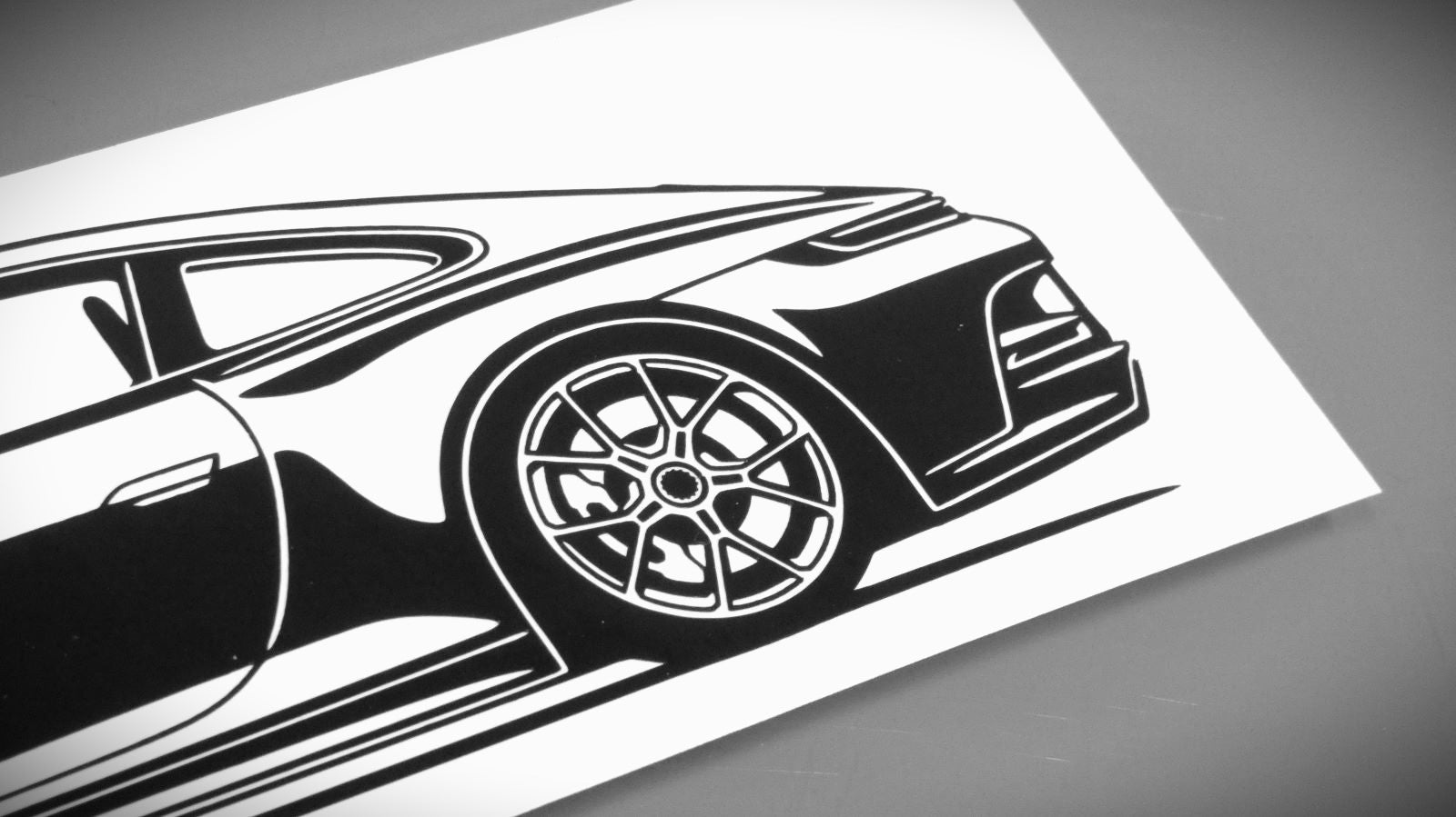 Porsche 911 992 GT3 Touring Aufkleber Sticker Silhouette Detailansicht Heck