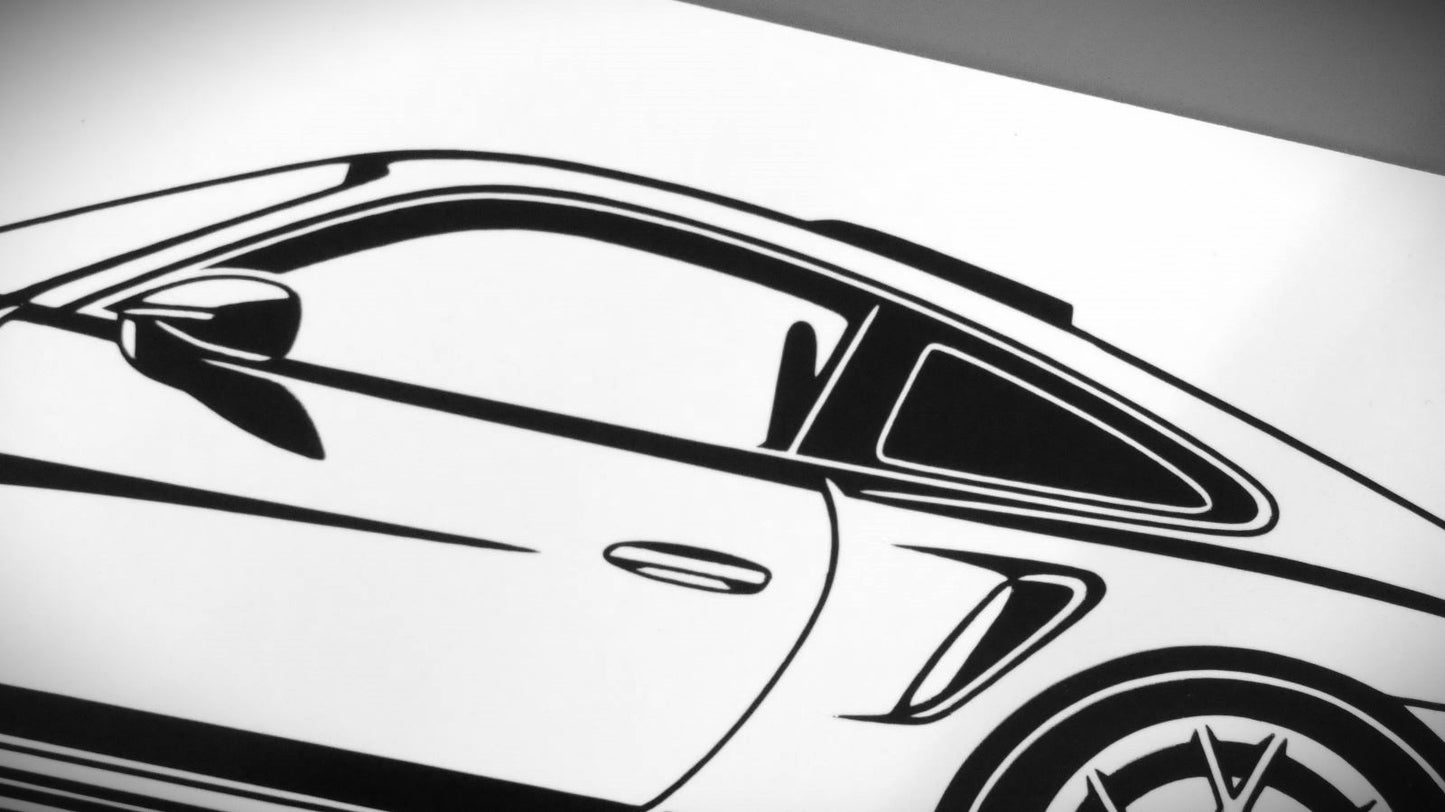Porsche 911 992 GT3 RS Aufkleber Sticker Silhouette Detailansicht