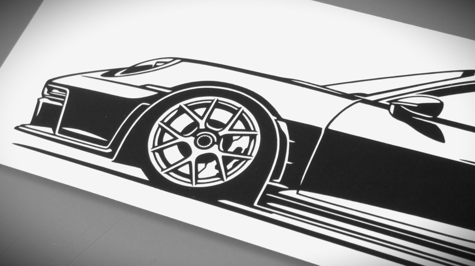 Porsche 911 992 ST Aufkleber Sticker Silhouette Detailansicht Front