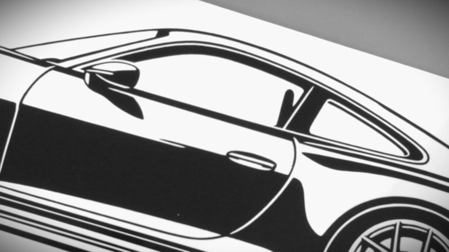 Porsche 911 992 ST Aufkleber Sticker Silhouette Detailansicht