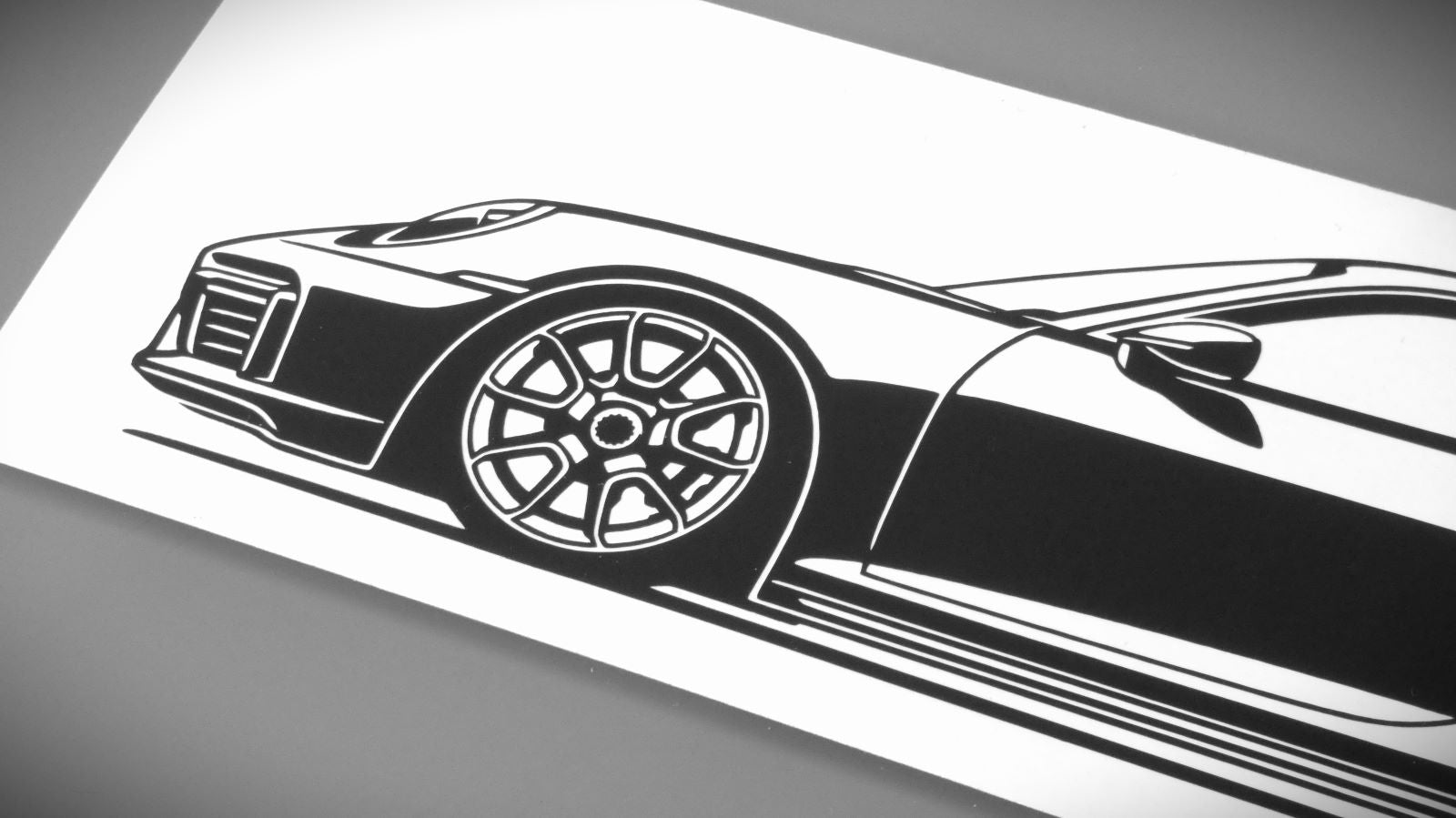 Porsche 911 992 Turbo Aufkleber Sticker Silhouette Detailansicht Front