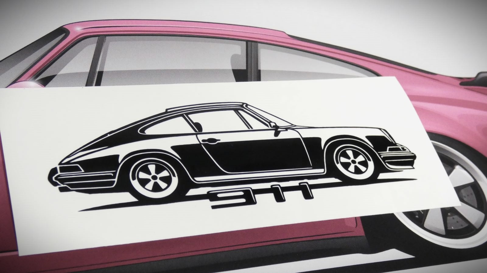 Porsche 911 Carrera F Modell  Frontscheibenaufkleber Sticker Silhouette Fahrzeugseitenansicht Rechts