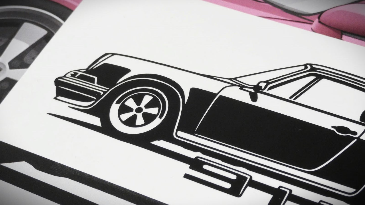 Porsche 911 Carrera F Modell  Frontscheibenaufkleber Sticker Silhouette Detailansicht Front