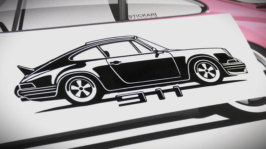 Porsche 911 Carrera RS F Modell  Frontscheibenaufkleber Sticker Silhouette Fahrzeugseitenansicht Rechts