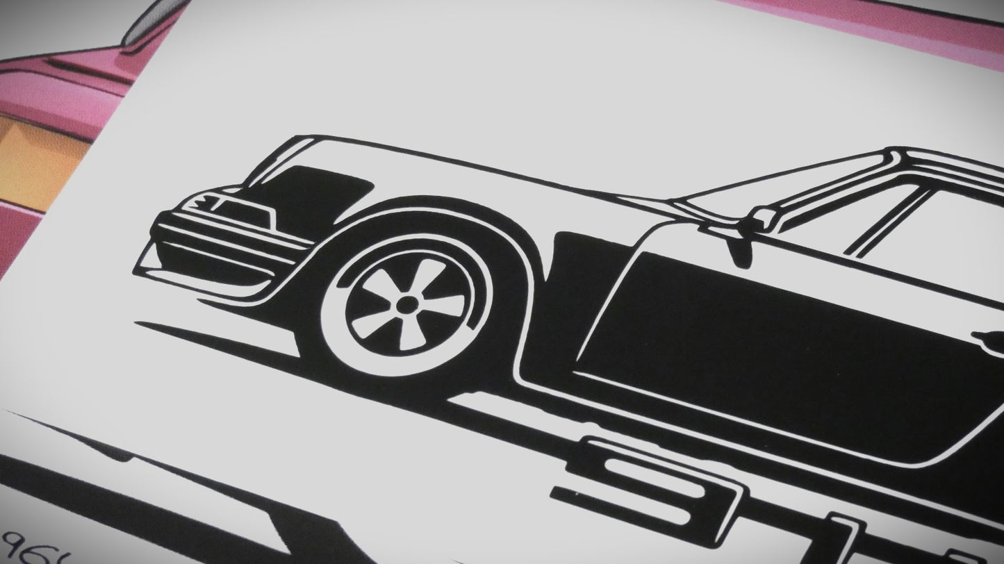 Porsche 911 Carrera RS F Modell  Frontscheibenaufkleber Sticker Silhouette Detailansicht Front