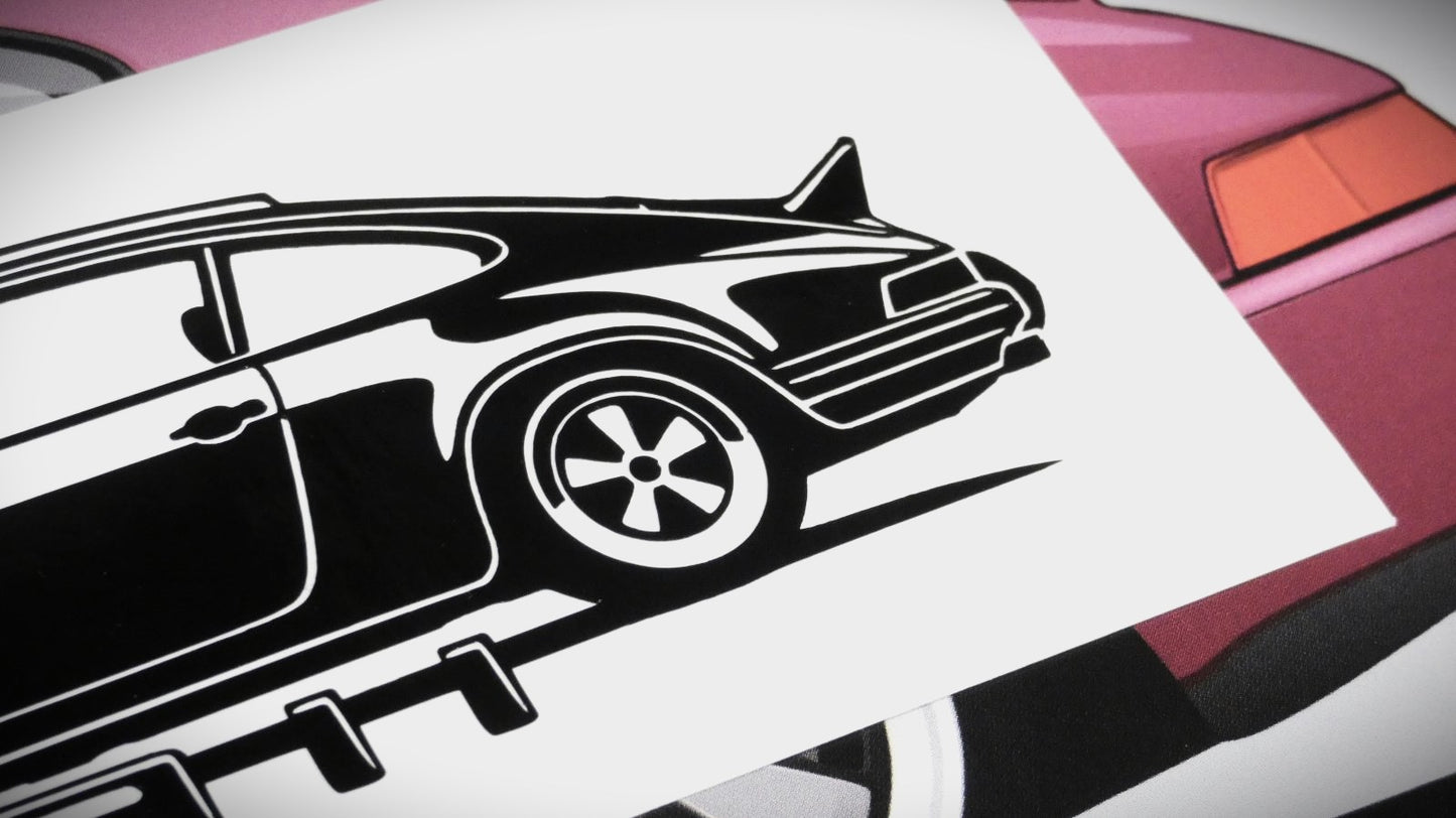Porsche 911 Carrera RS F Modell  Frontscheibenaufkleber Sticker Silhouette Detailansicht Heck