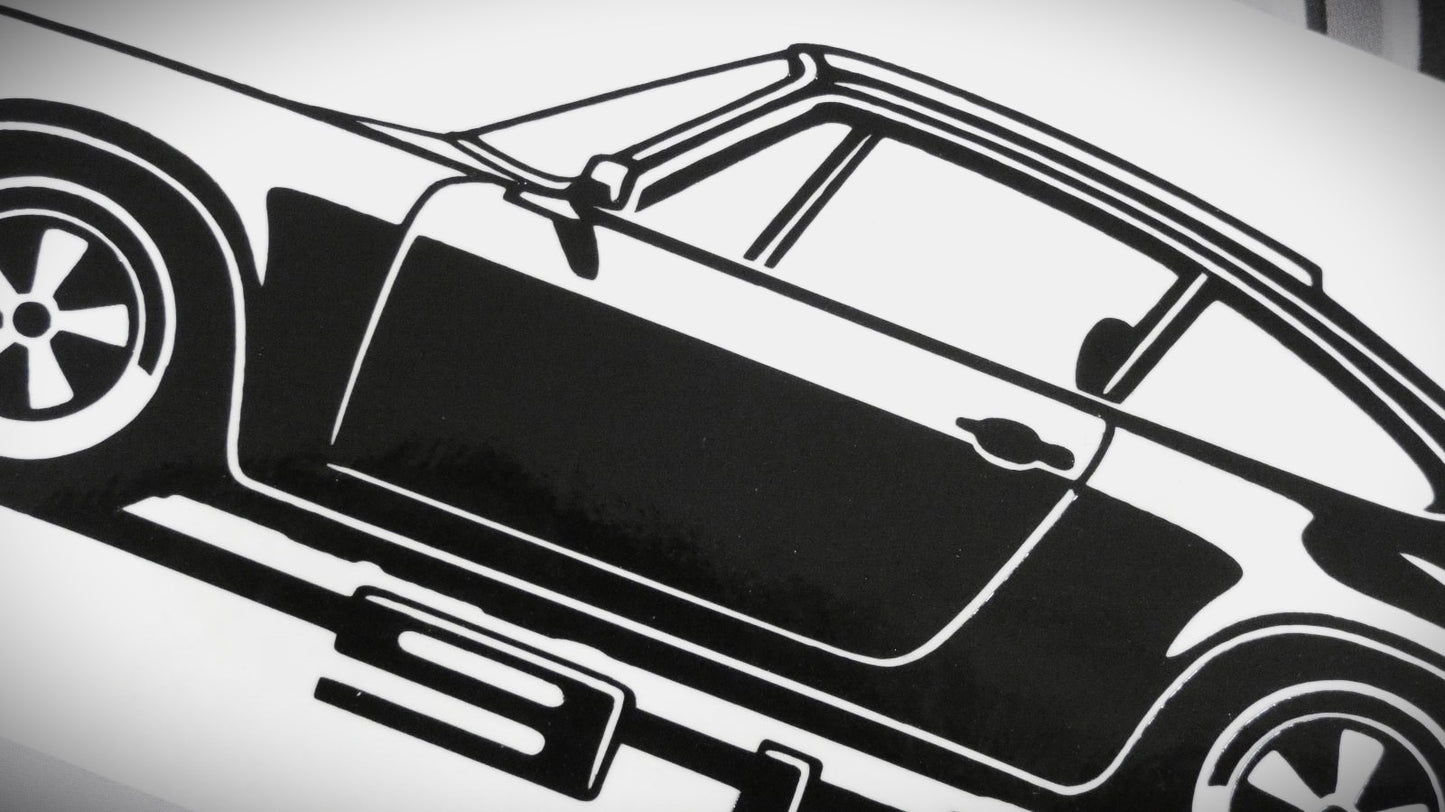 Porsche 911 Carrera RS F Modell  Frontscheibenaufkleber Sticker Silhouette Detailansicht