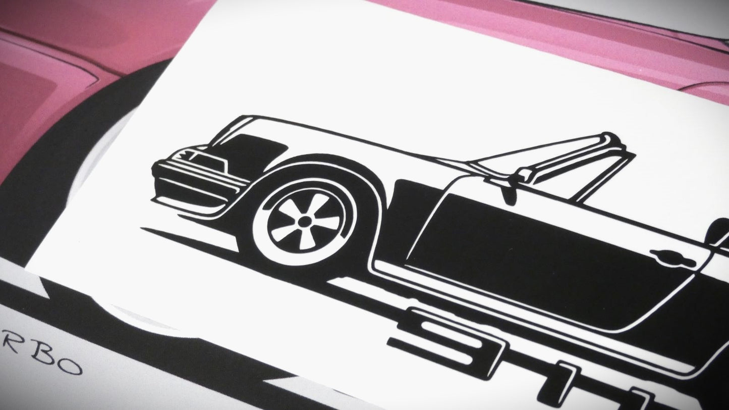 Porsche 911 Targa F Modell  Frontscheibenaufkleber Sticker Silhouette Detailansicht Front