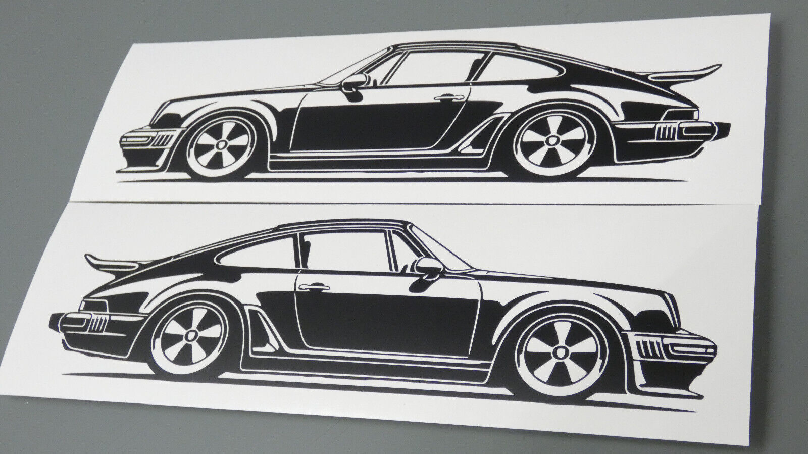 Singer Porsche 930 Turbo Aufkleber Sticker Silhouette Fahrzeugseitenansicht Links und Rechts