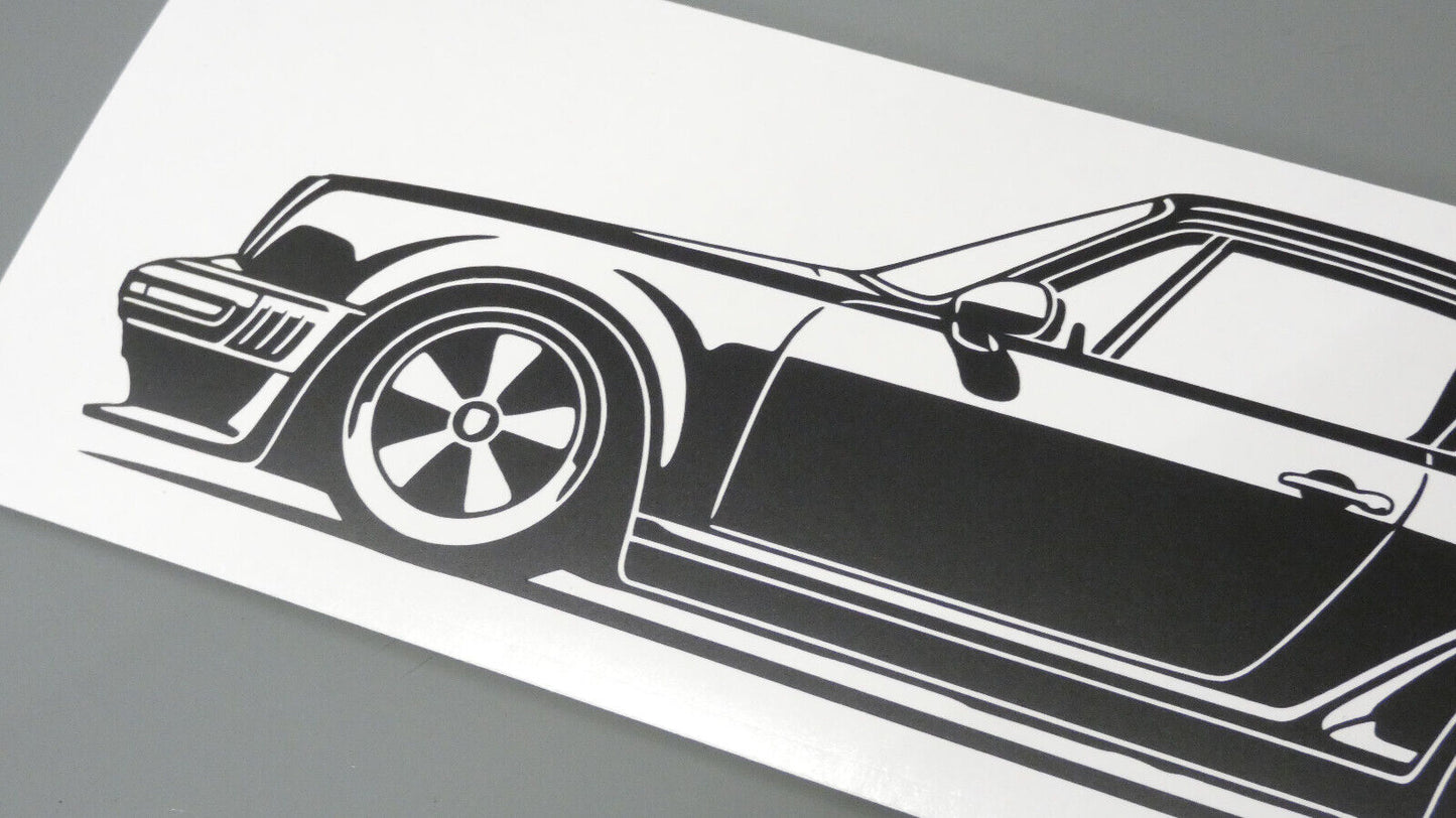 Singer Porsche 930 Turbo Aufkleber Sticker Silhouette Detailansicht Front