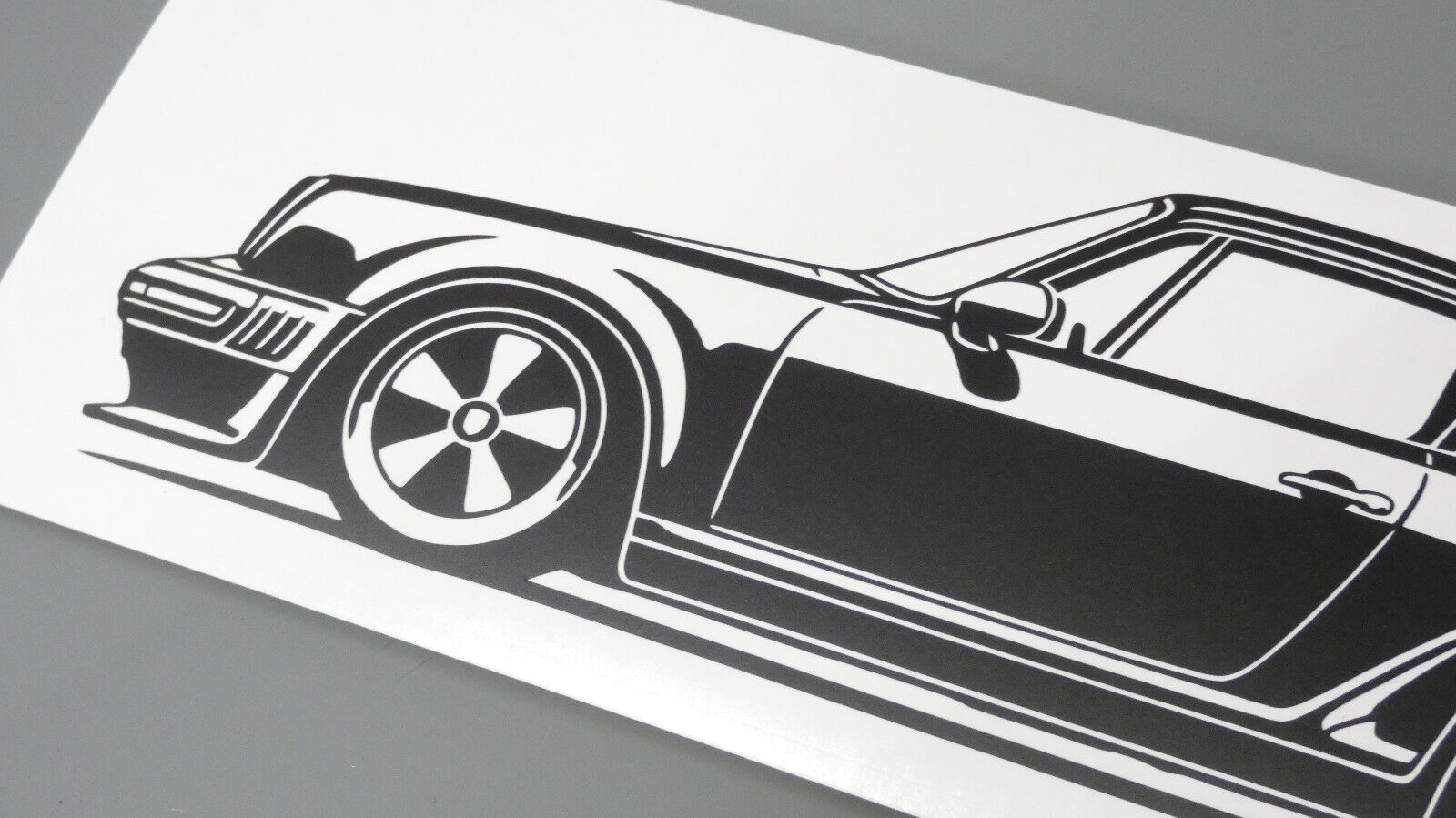 Singer Porsche 930 Turbo Aufkleber Sticker Silhouette Detailansicht Front