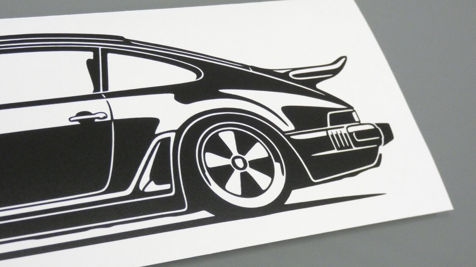 Singer Porsche 930 Turbo Aufkleber Sticker Silhouette Detailansicht Heck