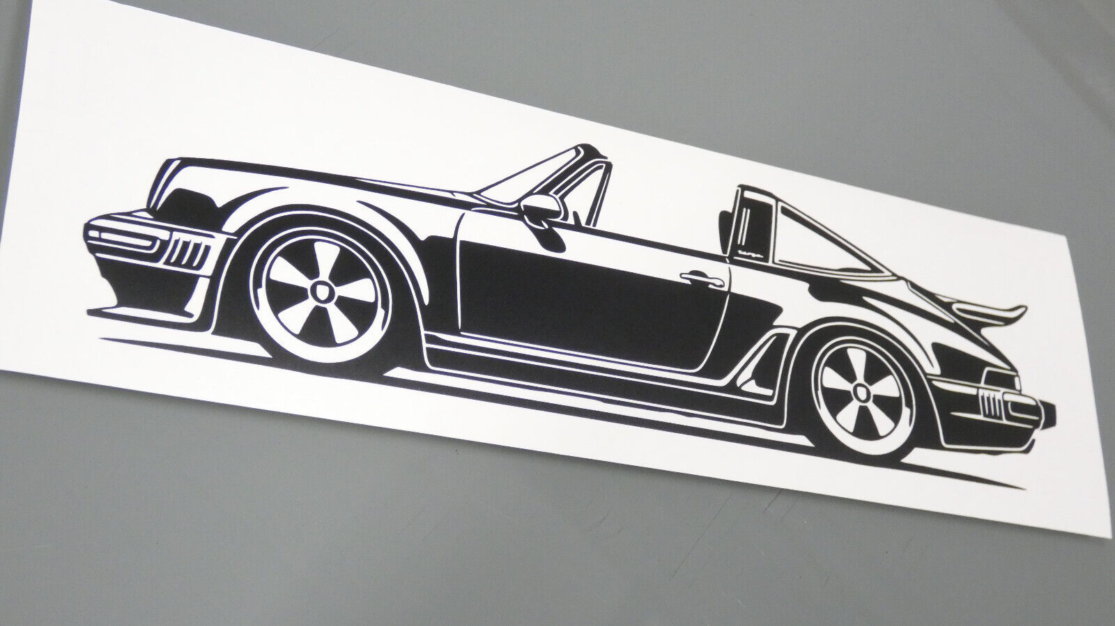 Singer Porsche 930 Turbo Targa Aufkleber Sticker Silhouette Fahrzeugseitenansicht Links