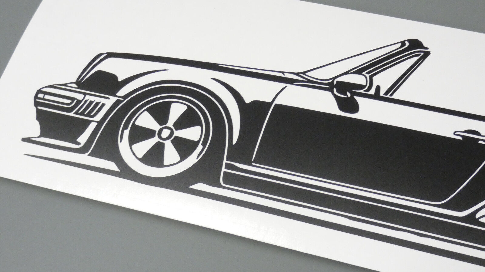 Singer Porsche 930 Turbo Targa Aufkleber Sticker Silhouette Detailansicht Front