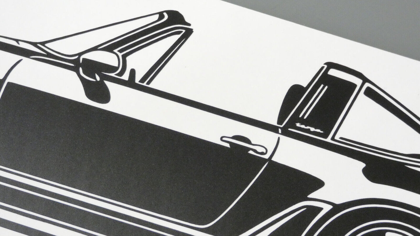 Singer Porsche 930 Turbo Targa Aufkleber Sticker Silhouette Detailansicht