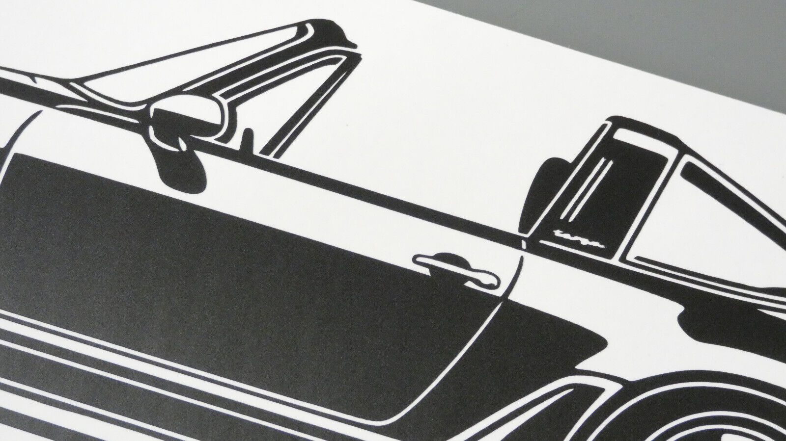 Singer Porsche 930 Turbo Targa Aufkleber Sticker Silhouette Detailansicht