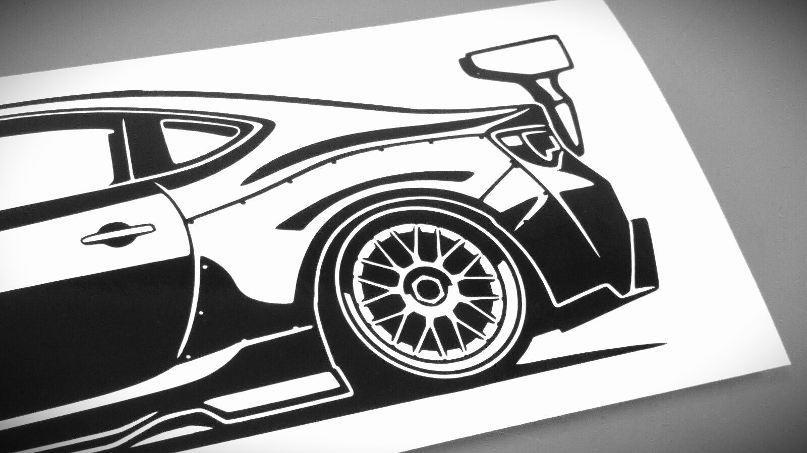 Toyota GT 86 Rocket Bunny Aufkleber Sticker Silhouette Detailansicht Heck