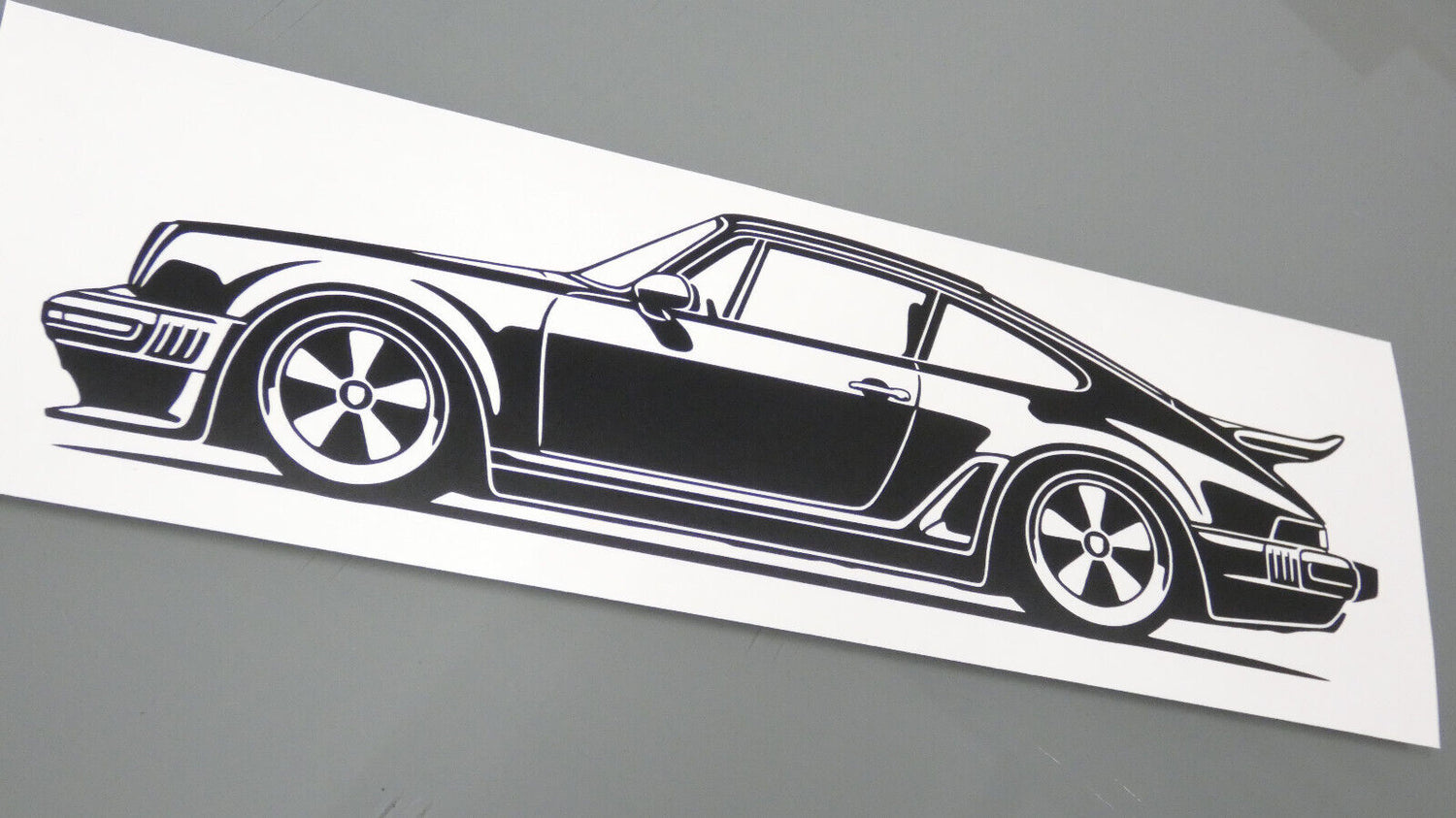 Singer Porsche Aufkleber Silhouette Sticker Seitenansicht Links zum kleben