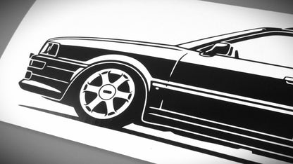 audi 80 b4 s2 avant aufkleber sticker silhouette detailansicht front