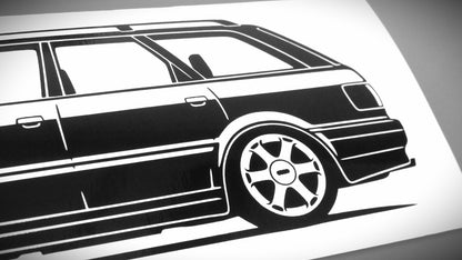 audi 80 b4 s2 avant aufkleber sticker silhouette detailansicht heck