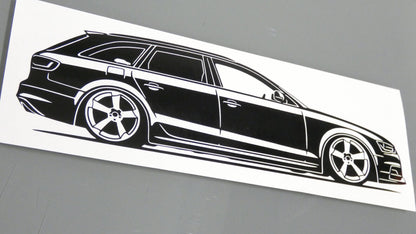 audi a4 b8 avant facelift rotor felgen aufkleber sticker silhouette fahrzeugseitenansicht rechts