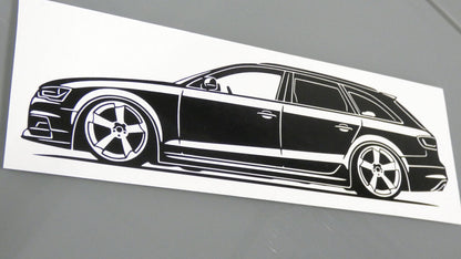 audi a4 b8 avant facelift rotor felgen aufkleber sticker silhouette fahrzeugseitenansicht links