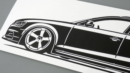 audi a4 b8 avant facelift rotor felgen aufkleber sticker silhouette detailansicht front