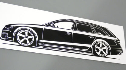audi a4 b8 avant rotor felgen aufkleber sticker silhouette fahrzeugseitenansicht links