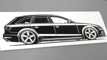 audi a4 b8 avant rotor felgen aufkleber sticker silhouette fahrzeugseitenansicht rechts