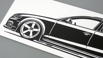 audi a4 b8 avant rotor felgen aufkleber sticker silhouette detailansicht front