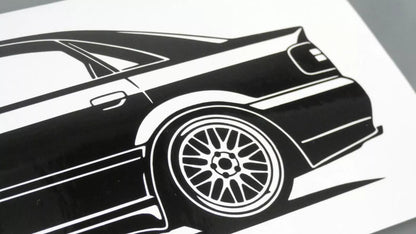 audi a4 s4 b5 limousine bbs lm felgen aufkleber sticker silhouette detailansicht heck