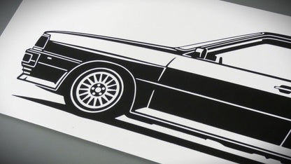 audi quattro 20V Turbo aufkleber sticker silhouette detailansicht front