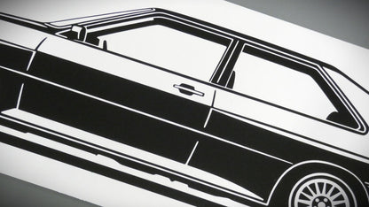 audi quattro 20V Turbo aufkleber sticker silhouette detailansicht