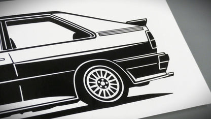 audi quattro 20V Turbo aufkleber sticker silhouette detailansicht heck