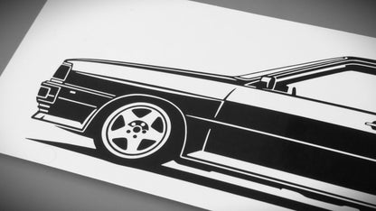 audi quattro 20V Tubro Tuning aufkleber sticker silhouette detailansicht front
