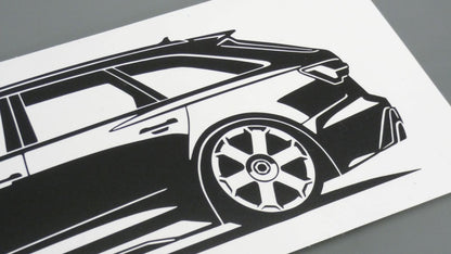 audi rs6 c8 avant aufkleber sticker silhouette detailansicht heck