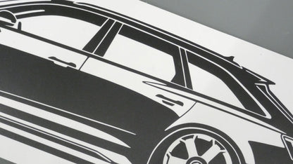 audi rs6 c8 avant aufkleber sticker silhouette detailansicht