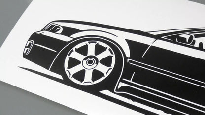 audi a4 s4 b5 limousine rotiform felgen aufkleber sticker silhouette detailansicht front