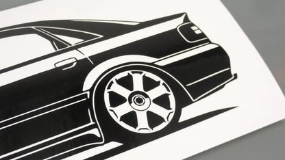 audi a4 s4 b5 limousine rotiform felgen aufkleber sticker silhouette detailansicht heck