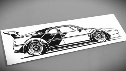 BMW E26 M1 ProCar // Silhouette Sticker - STiCKAR. automotive