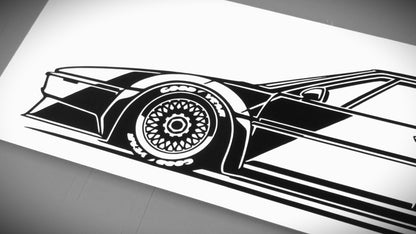 BMW E26 M1 ProCar // Silhouette Sticker - STiCKAR. automotive