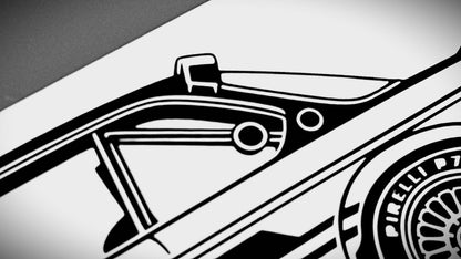 BMW E9 3.0 CSL Tourenwagen Team Itala Aufkleber Sticker Silhouette Detailansicht Käfig