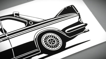 BMW E9 3.0 CSL Aufkleber Sticker Silhouette Detailansicht Heck